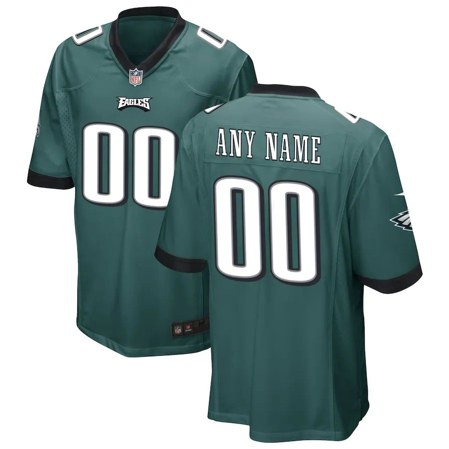 Men Philadelphia Eagles Nike Midnight Green Custom Game NFL Jersey